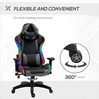 Chaise de joueur élégante avec ventilateur de poche, oreiller d'appui-tête en demi-lune, coussin lombaire, chaise de course Silla Gamers Con Luz