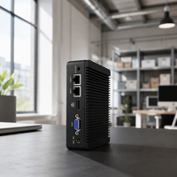Hot Sale Sampel Tanpa Kipas Komputer Mini Intel J1900 Quad Core Dual Lan 2 COM 4 USB Desktop Pc untuk Windows 10