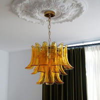 Lustre d'escalier de luxe français, style américain, en verre, lumière chaude et romantique, en fer, pour salon et chambre principale