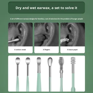 Stainless Steel Earwax Removal 6Pcs <strong>Ear</strong> <strong>Cleaning</strong> <strong>Kit</strong> Travel Portable Cleansing Tool <strong>Ear</strong> Pick Set With Pu Storage Bag - Product Image 5