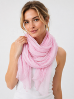 Écharpe plissée rétro douce et respirante, style fin, couleur unie artistique, série foulards longs pour femme