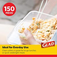 Ensemble de couverts modernes en plastique transparent de 150 pièces, robustes, réutilisables, compatibles lave-vaisselle, fourchettes, couteaux, cuillères pour fêtes et usage quotidien