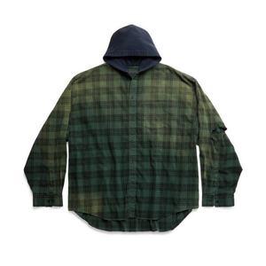 เสื้อฮู้ดแฟชั่นคลาสสิกสไตล์ยูนิเซ็กซ์  โลโก้แบบกำหนดเอง  ทรงโอเวอร์ไซส์ สีเขียวและดำ ผ้าสักหลาดลายตารางยืดได้ - Product Image 5