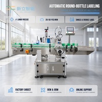Machine d'étiquetage automatique verticale pour bouteilles rondes, pour cosmétiques, aliments, produits pharmaceutiques, bouteilles cylindriques, double étiquette