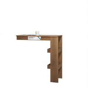 Mesa de Bar de Pared de Madera Sintética, Roble Ahumado, 40.2x17.7x40.7 Pulgadas, Forma de L, Diseño Moderno Multifuncional - Product Image 1