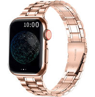 Correa de Reloj de Acero Inoxidable Transpirable Personalizada Compatible con Apple Watch 38mm-40mm-41mm 42mm-44mm-45mm