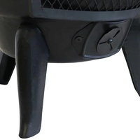 Erda 16546 Brasero d'extérieur en fonte de 34 pouces, couleur personnalisée, avec support, chauffage de terrasse au gaz, design pot belly