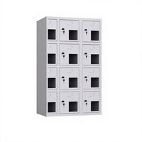 Casier de recharge pour téléphone portable en métal à 12 compartiments, avec serrure numérique/clé, armoire de rangement sécurisée, prises de courant intégrées, montage au sol, pour le lieu de travail