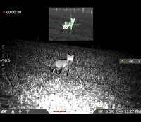 Lunette thermique 256x192 avec vision nocturne, imagerie infrarouge, grossissement 12x, 7 niveaux de luminosité et portée de 1800 m pour la chasse
