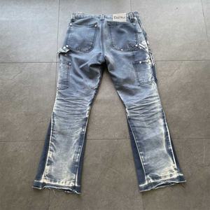 Pantalones Vaqueros Casuales de Mezclilla con Lavado Vintage para Hombre, con Detalle de Dobladillo Acampanado, Jeans Duraderos y Elegantes para Uso Diario, Cultura Hip-hop Y2K - Product Image 3