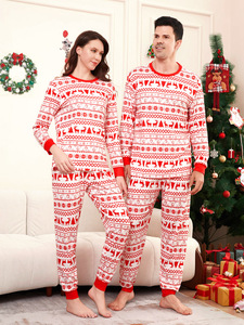 Disfraz familiar de Navidad de alta calidad estilo europeo-americano, diseño de alce de dibujos animados para otoño, manga larga, de Spandex/Poliéster, anti-bolitas - Product Image 2