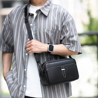 Tas Selempang Pria Kulit PU Berkualitas Tinggi Terbaru, Dilengkapi Kunci Sidik Jari, Dompet Bisnis, Tas Clutch, Tas Messenger