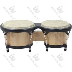 Tambour bongo en bois massif Instrument de <span class=keywords><strong>percussion</strong></span> pour enfants en cuir <span class=keywords><strong>Remo</strong></span> importé monobloc Orff - Product Image 4