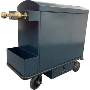 Chariot à 4 roues personnalisé moderne en métal pour hôtel Chariot à bagages construction en acier durable desservant restaurants centres commerciaux bar - Product Image 6