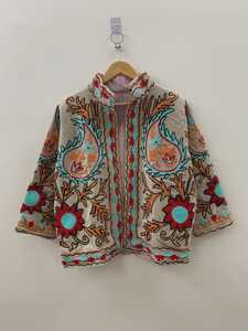 <b>Velvet</b> Bomber Winter Jacket Quick Dry Breathable V-neck Cotton Lining Unisex Ethnic Outerwear B2B Wholesale Supplier - Product Image 1