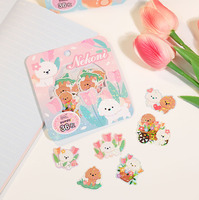Nekoni Puffy Crystal Sakura Festival Esthétique Autocollants Autocollants Autocollant Original Chat Stickers Panda Corgi Animal Autocollants