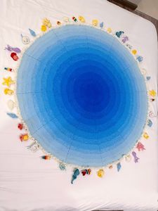 2025 nuevo diseño de algodón Raschel Festival de animales marinos patrón manta cuatro estaciones tejido a mano para avión hogar calidez comodidad - Product Image 3