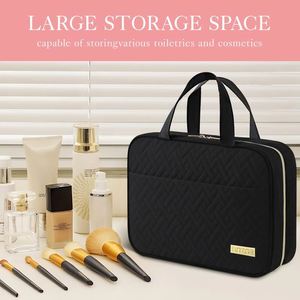 Sac de rangement cosmétique suspendu tendance avec grande poignée, compartiment spacieux, en PU, fermeture éclair, étanche, solution de rangement de maquillage de voyage - Product Image 6