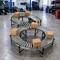 Convoyeur à rouleaux flexible et extensible motorisé Goldtec, à vitesse variable, télescopique, rétractable et pivotant