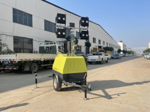 Torre de luz móvil de fábrica de 7m Torre de luz de <span class=keywords><strong>faro</strong></span> montada en remolque portátil con suministro diésel LED para exteriores a la venta - Product Image 2