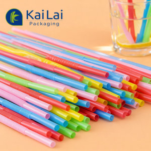 PLA biodegradabile eco-friendly compostabile monouso cannucce 100 pz pacchetto sfuso colori personalizzati stile moderno per il compleanno - Product Image 5