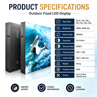 Affichage LED fixe extérieur haute protection IP65 P4 P10, étanche, haute luminosité, panneau publicitaire pour affichage numérique en place publique