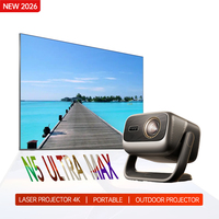 JMGO N5 Ultra Max 4K DLP Proyector Mini Portátil Inteligente para Cine en Casa, Láser Tricolor Inteligente con Wifi, Relación de Alcance de 0.88-1.7