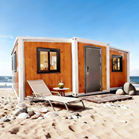 Maison mobile préfabriquée pliable de 20 pieds, 4 chambres, style ferme, en bois, respirante, avec roues, pour bureau ou serre