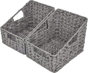 New plastic woven storage basket Waterproof organizer box sundries storage basket