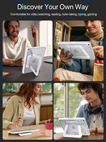 Étui de protection intégral hybride TPU + aluminium avec béquille réglable multi-angles, support pour stylet intégré, protection 360° pour iPad