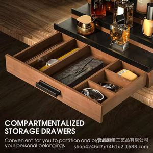 Wooden Perfume Rack With Drawers 3 Tier Cosmetic Storage Organizer <b>Desktop</b> Jewelry Box Watch Display <b>Shelf</b> - Product Image 5
