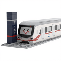 Ensemble de blocs de construction personnalisables DIY sur le thème des personnages de dessins animés du métro pour l'affichage culturel du transport et les cadeaux créatifs