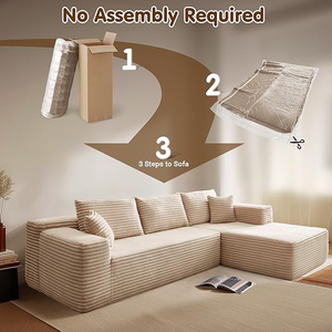 Vente d'usine nouveau Style moderne en forme de L mousse compressée ensemble de canapés modulaires pour salon mode haute densité sol éponge canapé - Product Image 2