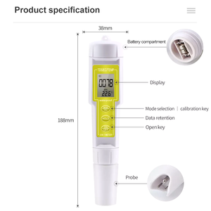 Qualidade da água Monitor <span class=keywords><strong>Digital</strong></span> 3 in1 TDS EC Temperatura Medidor <span class=keywords><strong>Ph</strong></span> Pen para Aquários Laboratório - Product Image 5