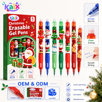 KAIX – Nouveaux ensembles de stylos gel effaçables OEM pour Noël, encre bleue 0,5 mm, lot de 6, effaçables à la chaleur, pour boutiques de cadeaux et vente au détail