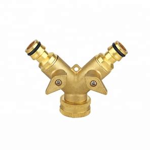Grifo divisor de manguera de latón de fábrica de China, conector de manguera de agua de jardín en forma de Y de 2 vías - Product Image 5