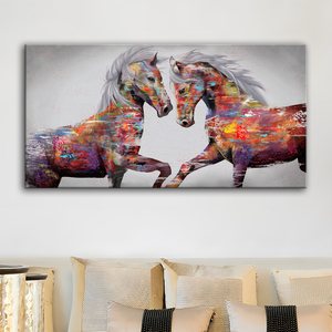 Grandes affiches <span class=keywords><strong>et</strong></span> impressions de chevaux en <span class=keywords><strong>noir</strong></span> <span class=keywords><strong>et</strong></span> <span class=keywords><strong>blanc</strong></span> de couleur abstraite Peinture sur toile d'animaux <span class=keywords><strong>et</strong></span> images d'art mural Décoration nordique - Product Image 5