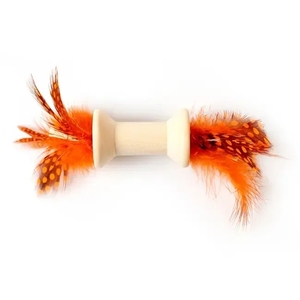 Giocattolo per Gatti Interattivo con Doppia Punta in Piuma, Sostenibile, Colorato, in Legno, Stimola il Gioco - Product Image 3