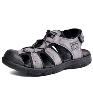<span class=keywords><strong>Sandales</strong></span> d'été pour hommes en <span class=keywords><strong>cuir</strong></span>, nouveau design, à bout rond, tendance, les plus vendues 2026 - Product Image 1