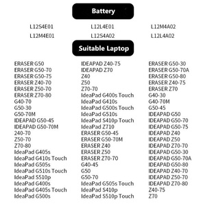 L12s4e01 l12s4a02 Pin máy tính xách tay Leno vo G400S G450S G500S G505S G510s cảm ứng S410P S510P Z710 G50-45 G40-30 Pin 14.8V - Product Image 5