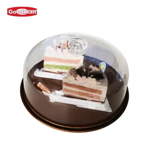 Durable transparent plastic cake stand holder with dome cake plate with cover