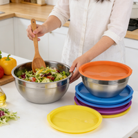 Ensemble de bols mélangeurs Maxcook en acier inoxydable personnalisable – Grands récipients pour salades et fruits, idéaux pour la pâtisserie et la cuisine