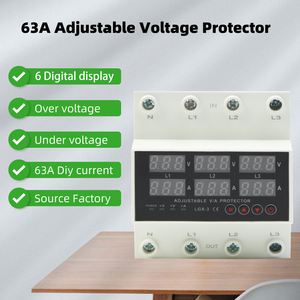 RMshebei調整可能電流電圧プロテクターオートリセット付き6 LEDディスプレイオーバー/アンダー電圧保護DINレール設置 - Product Image 3