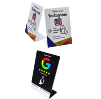 Tarjeta NFC Programable y Reescribible con Código QR para Menú de Reseñas en Redes Sociales, Soporte NFC para Reseñas de Google