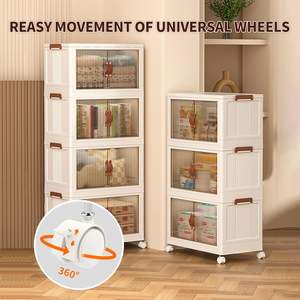 Armario Plegable Móvil de Gran Capacidad, Diseño Moderno, Armario de Almacenamiento para Snacks, Contenedor de Almacenamiento de Ropa para el Hogar - Product Image 3