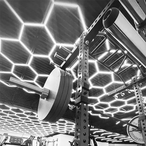 Luces de trabajo de panal LED con atenuación hexagonal comercial, luz de techo para gimnasio, barbería, garaje - Product Image 2