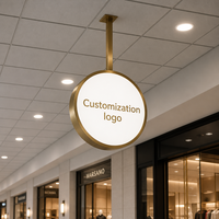 Panneau publicitaire extérieur personnalisé double face, éclairé, pour magasin, en acrylique, sur pied, suspendu, avec boîte à lumière LED