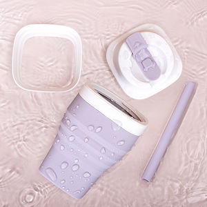 Ultra-Compact Dobrável Copo De Café De Silicone À Prova De Vazamento Reutilizável Portátil Espresso Caneca 16oz/473ml Lava-louças Microondas - Product Image 3