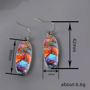 Orecchini Geometrici Colorati per Donne, Gioielli Artistici di Tendenza - Product Image 3