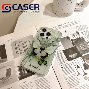 Nouveau Style Papillon Acrylique Téléphone étui <span class=keywords><strong>pour</strong></span> <span class=keywords><strong>iphone</strong></span> 16 15 Pro Max <span class=keywords><strong>14</strong></span> Plus Meilleur IMD Dur Antichoc Shell avec Support - Product Image 4